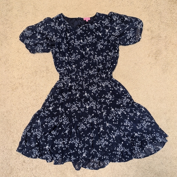 Francesca's Navy Floral Dress - Picture 1 of 5